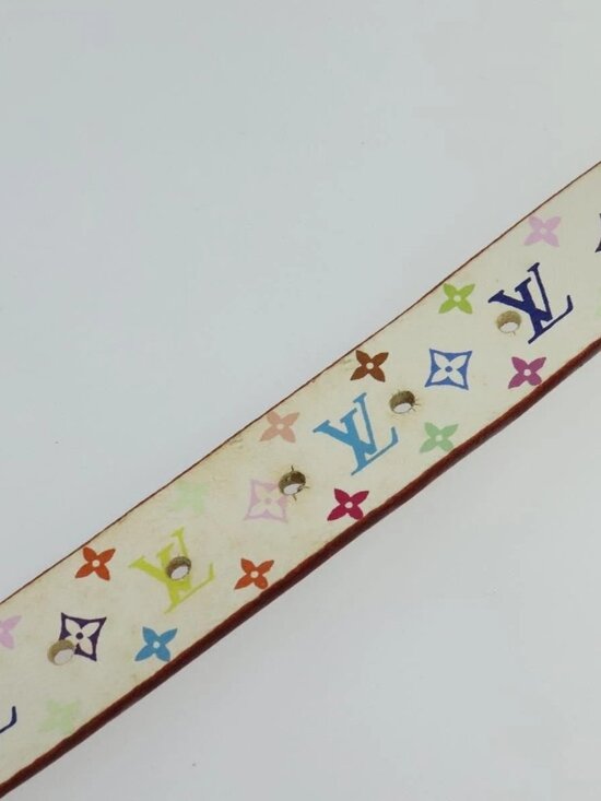 LOUIS VUITTON Monogram Multicolor Ceinture Carre Belt White M9270U LV Auth MY153 main image 11